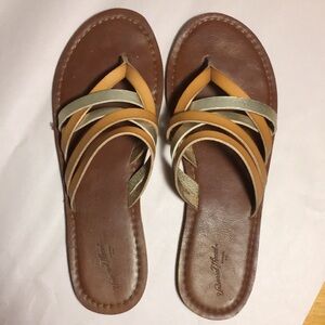 Women's Brown and Tan Sandals